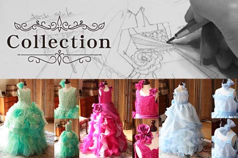 全国のお子様に制作を行った発表会ドレスとコンンクールドレス