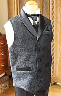 ジャケットベスト ショールカラー ブラック ジャガード
