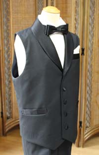 ジャケットベスト ショールカラー ブラック