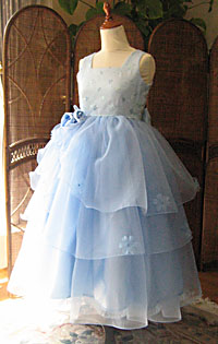 ピアノのコンクールドレス ライトブルー