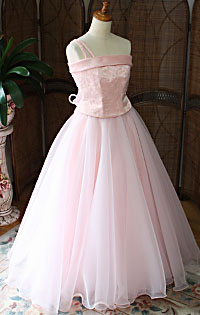 バイオリンのコンクールドレス サーモンピンク