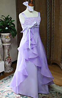 ピアノのコンクールドレス ラベンダー パープル