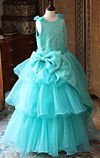 ピアノの発表会ドレス エメラルドグリーン