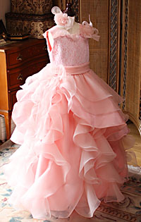 ピアノの発表会ドレス サーモンオレンジ