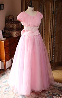 ピアノのコンクールドレス ピンクとパープルのミックスカラー