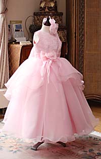 ピアノの受賞コンサートと発表会ドレス サーモンピンク