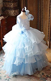 ピアノの発表会ドレス ライトブルー グラデーションカラードレス