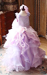 ピアノの受賞者コサートドレス ピンク＆パープル