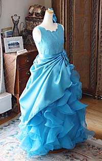 受賞者コンサートドレス ターコイズブルー