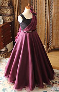 コンクールドレス ワインレッド