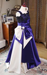 コンクール用ドレス シャンパンとロイヤルブルー