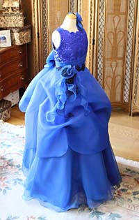 ピアノのコンクールドレス ネイビー