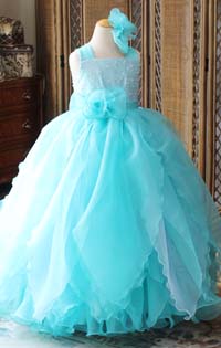 ピアノの発表会ドレス コンクールドレス ライトブルー