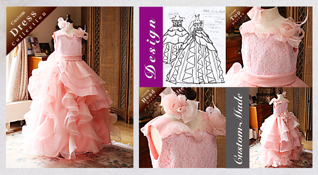 子供用発表会ドレス オーダーメイドのデザイン画