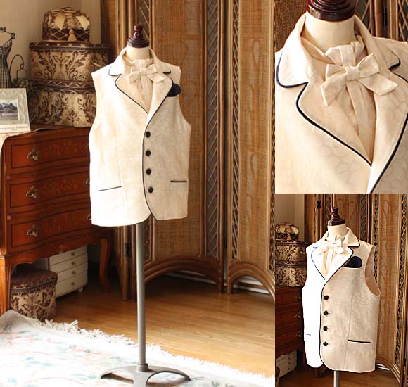 ジャケットベスト パイピング仕上げ