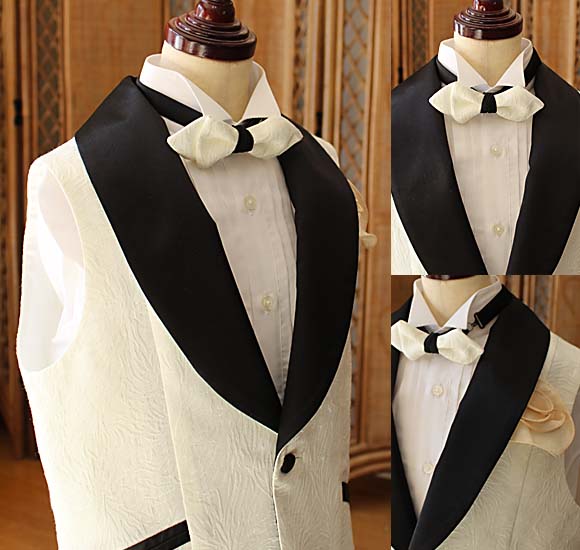 ジャケットベスト ショールカラー 蝶タイ