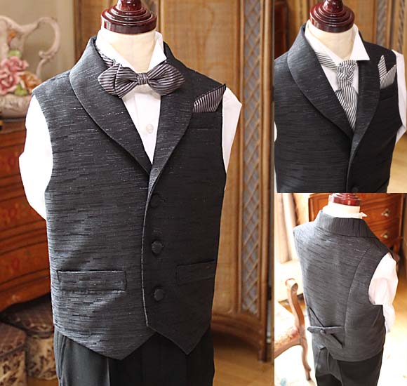 ショールカラー ジャケットベスト 蝶タイ