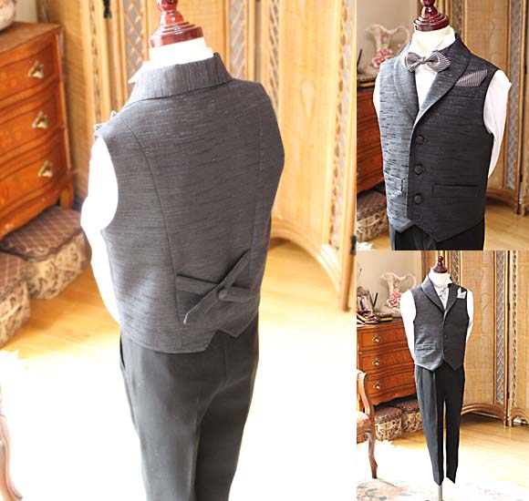 背後のジャケットベスト 蝶タイ デザインタイ チーフ