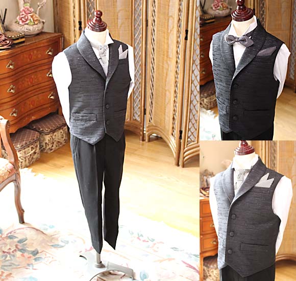 ジャケットベスト パンツ デザインタイ ブラックラメ