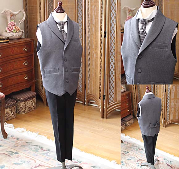 チャコールグレー ジャケットベスト パンツ デザインタイ