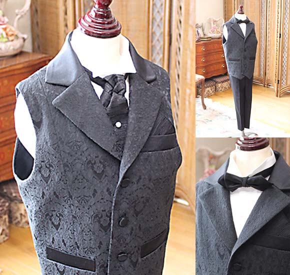 ノッチ 襟元 デザインタイ ブラック