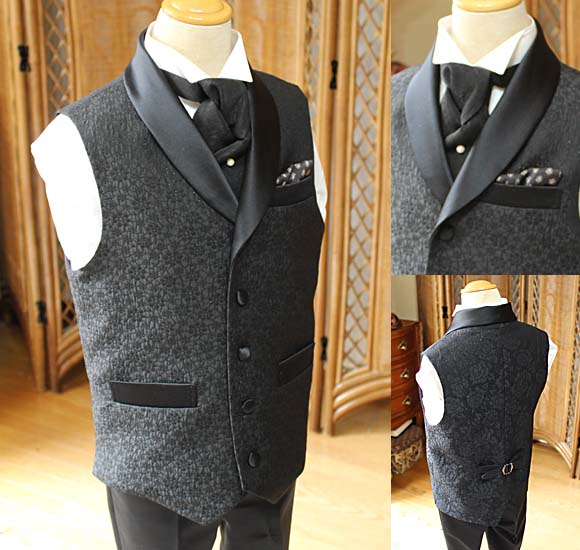 ジャケットベスト パンツ ジャガード ブラック デザインタイ