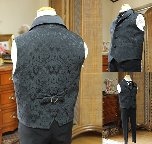 ジャケット ベスト デザイン 尾錠 背後デザイン