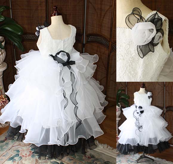 ピアノの発表会ドレス ボリューミーなティアードスカート 福岡県