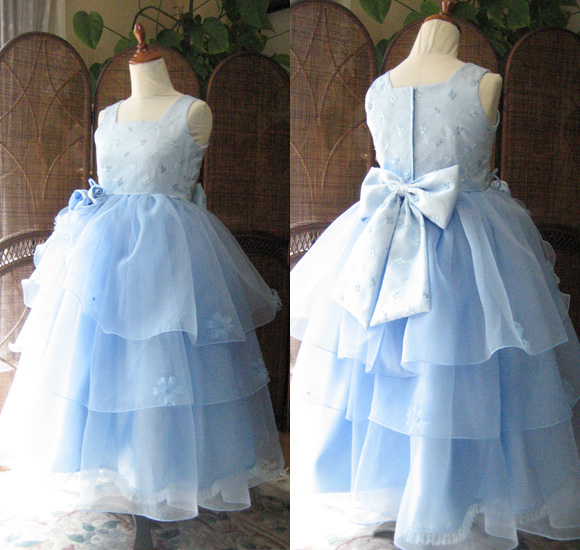 ピアノのコンクールドレス ライトブルー