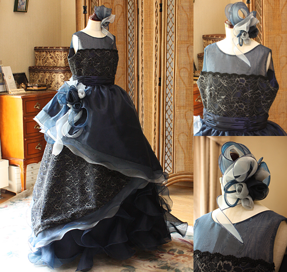 発表会ドレス ネイビー オーダーメイド