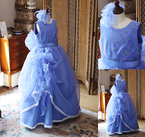 ピアノ発表会ドレス ブルー オーダーメイド