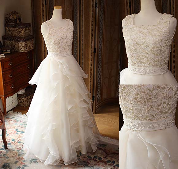 ピアノのコンクールドレス アイボリー