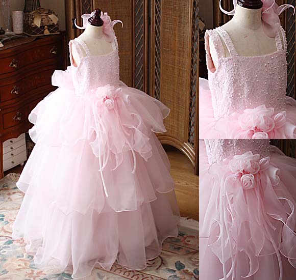 子供用の発表会ドレス ベビーピンク オーダーメイド