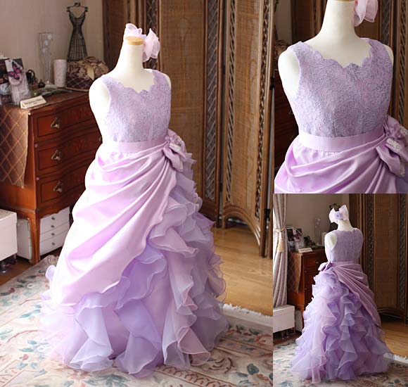 バイオリン用コンクールドレス パープル オーダーメイド