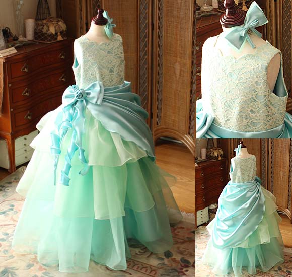 子供用発表会ドレス エメラルドグリーン 2WAYドレス