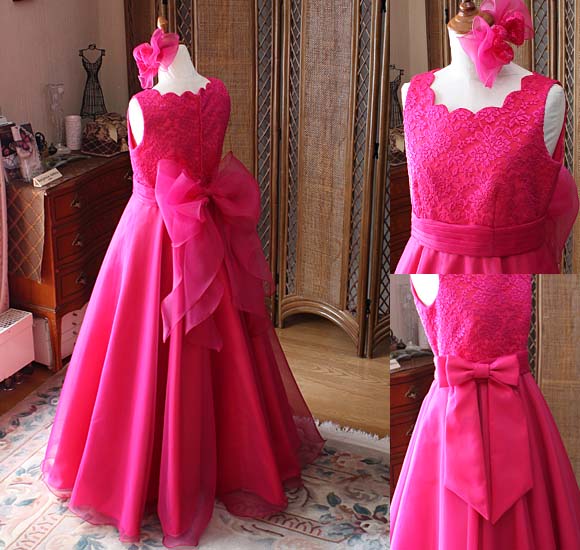 ロングドレス スカートデザイン リボン