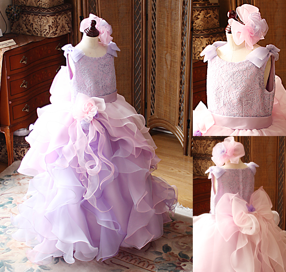 ピアノの受賞者コンサートドレス パープル