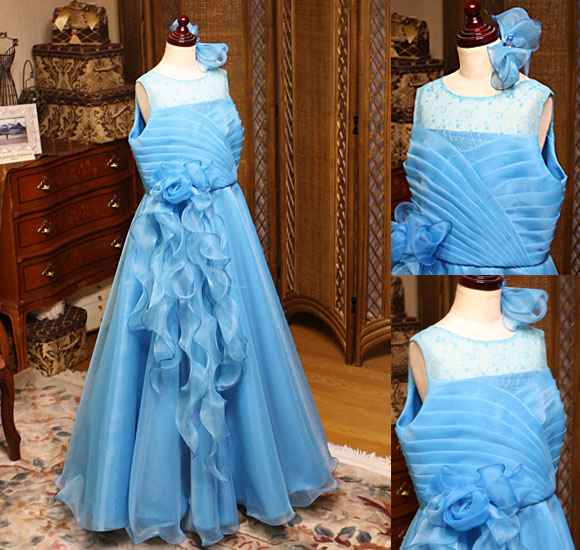 ピアノのコンクールドレス ターコイズブルー 大分県