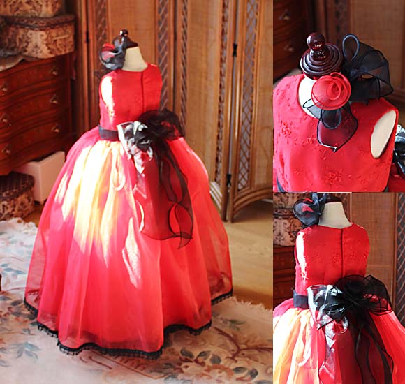 バックスタイルデザイン ヘッドドレス ウェストのコサージュリボン