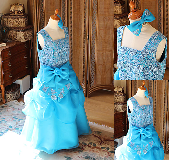 ターコイズブルー ピアノの発表会ドレス コンクールドレス 千葉県