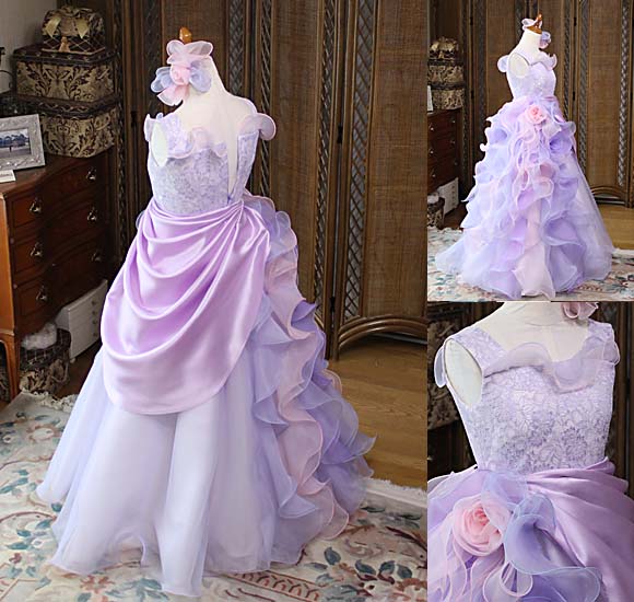 コンチェルトドレス アシンメトリーシルエットのスカート