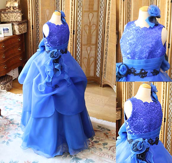 バイオリンのコンクールドレス ブルーとネイビー オーダーメイド 熊本県