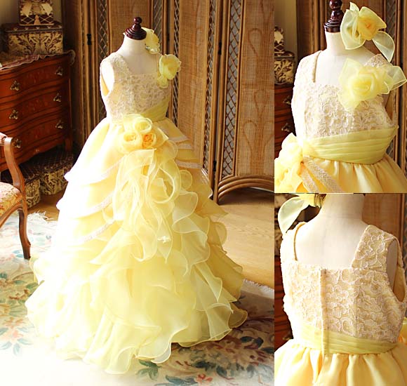 ピアノの発表会ドレス イエロー