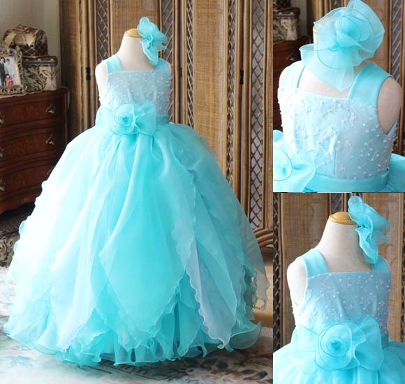 ピアノの発表会ドレス コンクールドレス エメラルドグリーン