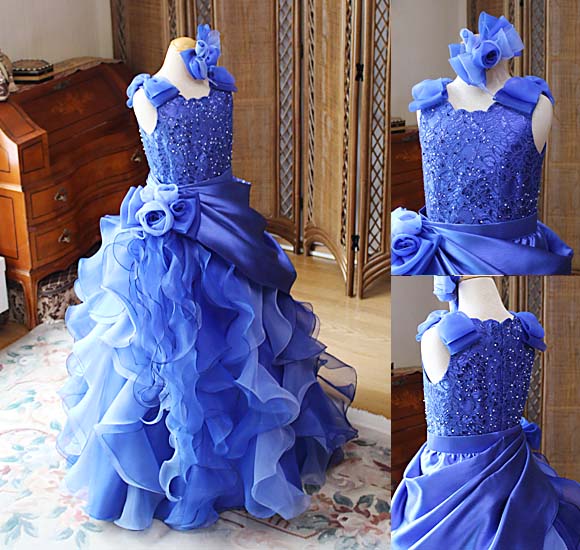 ピアノの入賞者記念コンサートドレス ロイヤルブルー 愛知県