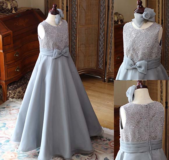 ヴァイオリンの発表会 コンクールドレス グレー 東京都