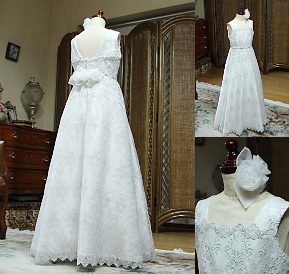 スカートシルエット レース素材のスカート スクエアネック