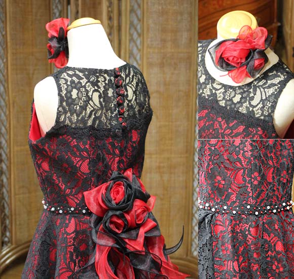 ドレスのクルミボタン ウエストビーディング