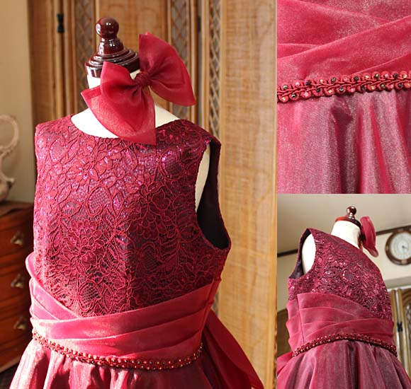 ヘッドドレス リボン ウエスト ビーディング