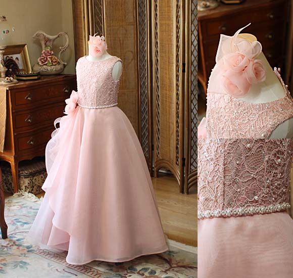 Aラインスカート アシンメトリーデザイン コーラルピンク